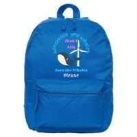Save The Whales From Windmills In The Sea And Ocean Design Gift 16 in Basic Backpack