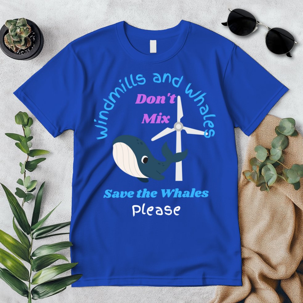 Save The Whales From Windmills In The Sea And Ocean Design Gift Premium T-Shirt