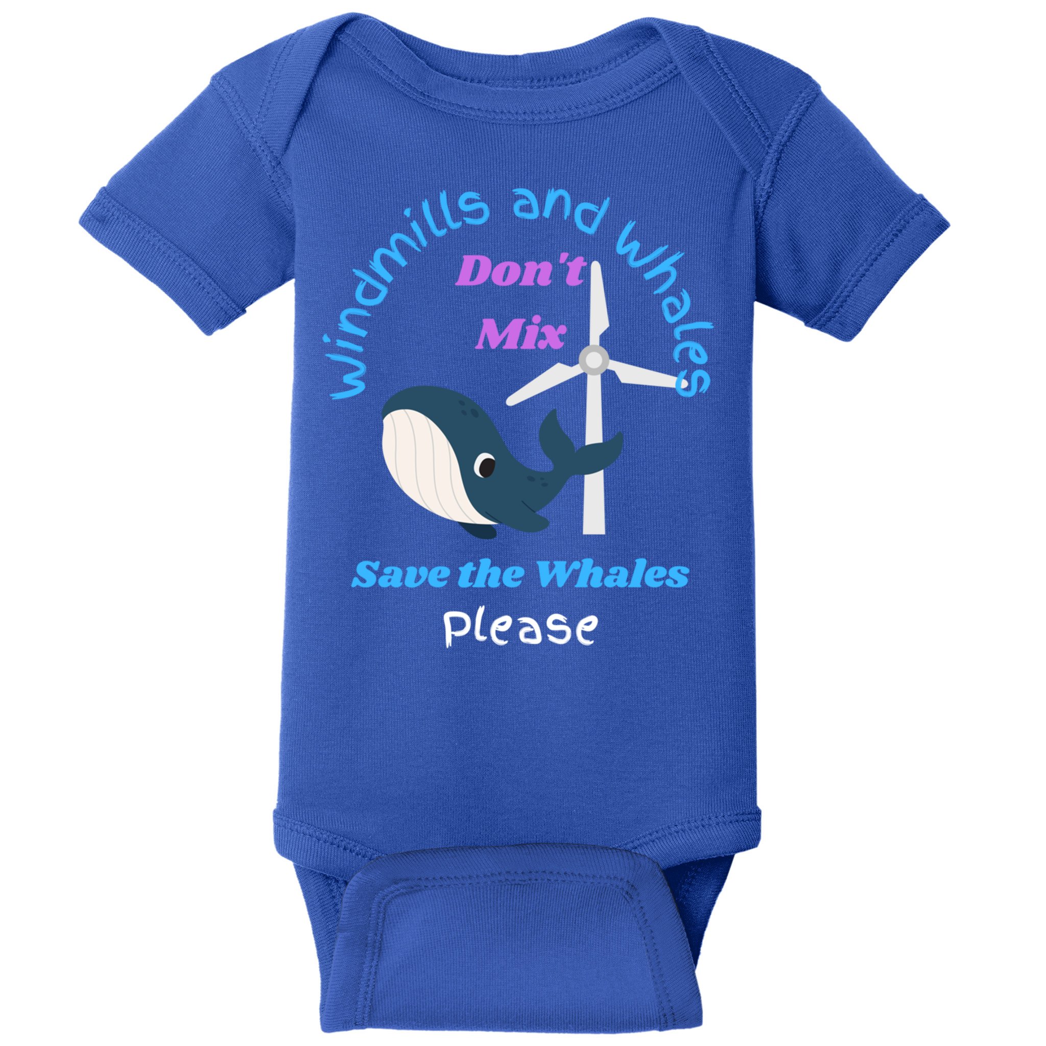 Save The Whales From Windmills In The Sea And Ocean Design Gift Baby Bodysuit