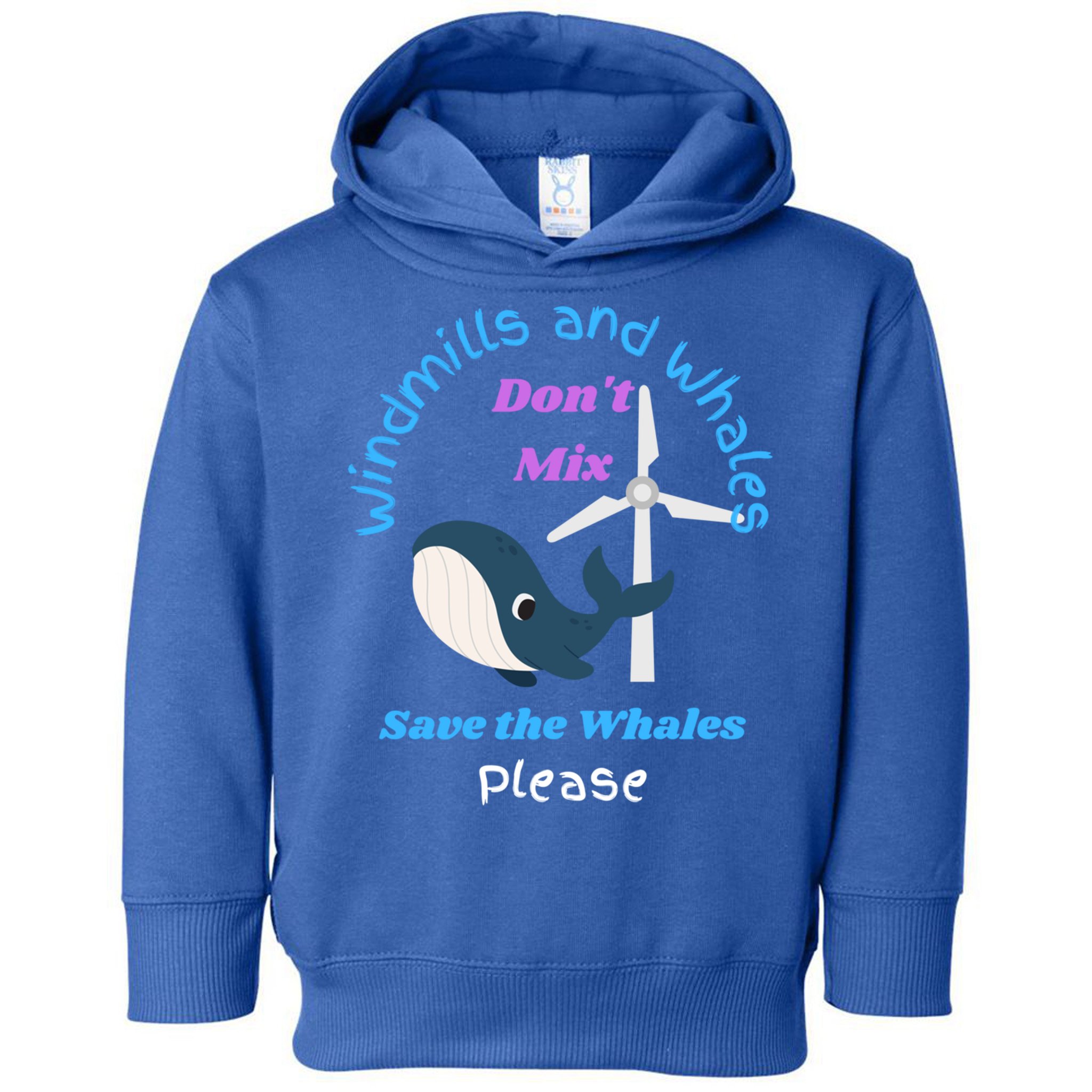Save The Whales From Windmills In The Sea And Ocean Design Gift Toddler Hoodie