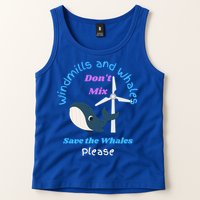 Save The Whales From Windmills In The Sea And Ocean Design Gift Tank Top
