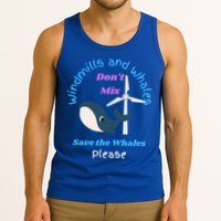 Save The Whales From Windmills In The Sea And Ocean Design Gift Tank Top