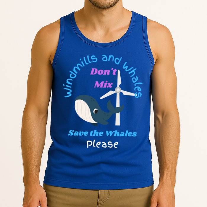 Save The Whales From Windmills In The Sea And Ocean Design Gift Tank Top