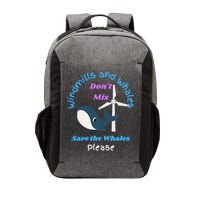 Save The Whales From Windmills In The Sea And Ocean Design Gift Vector Backpack