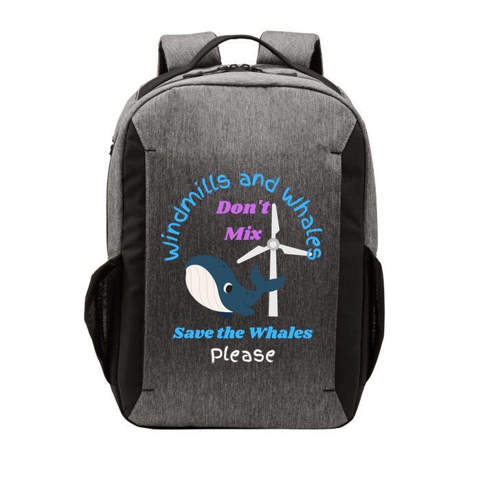 Save The Whales From Windmills In The Sea And Ocean Design Gift Vector Backpack