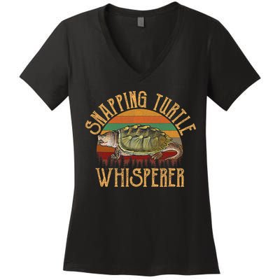 Snapping Turtle Whisperer, Snapping Turtle Women's V-Neck T-Shirt