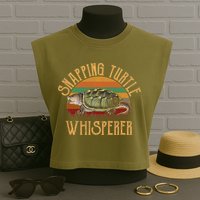 Snapping Turtle Whisperer, Snapping Turtle Garment-Dyed Women's Muscle Tee