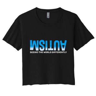 Seeing The World Differently Autism Awareness Crop Top