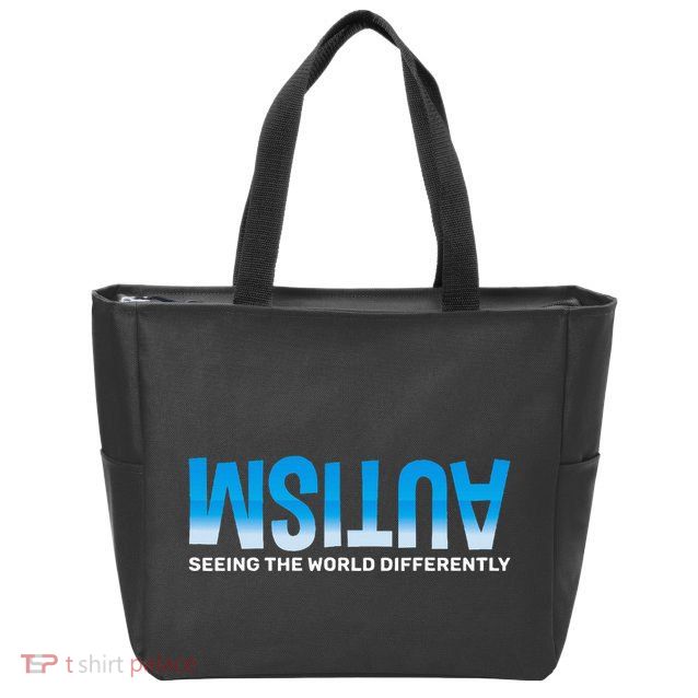 Seeing The World Differently Autism Awareness Zip Tote Bag