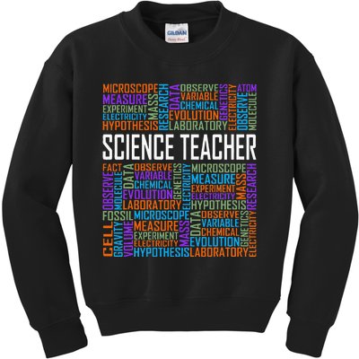 Science Teacher Words Proud Science Teaching Design Kids Sweatshirt