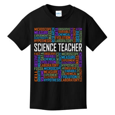 Science Teacher Words Proud Science Teaching Design Kids T-Shirt