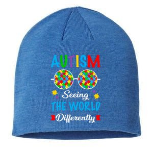 Seeing The World Differently Autism Spectrum Glasses Funny Gift Sustainable Beanie