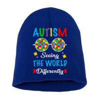 Seeing The World Differently Autism Spectrum Glasses Funny Gift Short Acrylic Beanie