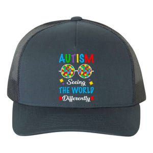 Seeing The World Differently Autism Spectrum Glasses Funny Gift Yupoong Adult 5-Panel Trucker Hat