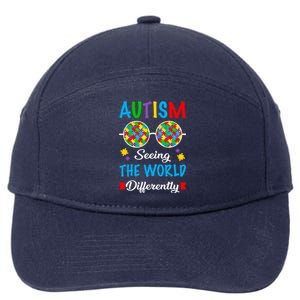 Seeing The World Differently Autism Spectrum Glasses Funny Gift 7-Panel Snapback Hat