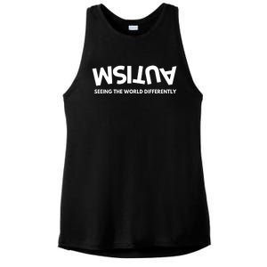 Seeing The World Differently Autism Awareness Gift Ladies PosiCharge Tri-Blend Wicking Tank