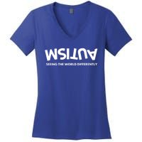 Seeing The World Differently Autism Awareness Gift Women's V-Neck T-Shirt