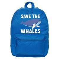 Save The Whales Ocean Sea Whale Gift 16 in Basic Backpack