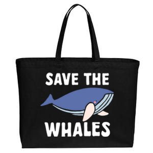 Save The Whales Ocean Sea Whale Gift Cotton Canvas Jumbo Tote