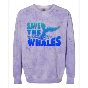 Save The Whales Protect The Ocean Activist Environtalist Great Gift Colorblast Crewneck Sweatshirt