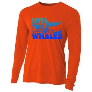 Save The Whales Protect The Ocean Activist Environtalist Great Gift Cooling Performance Long Sleeve Crew