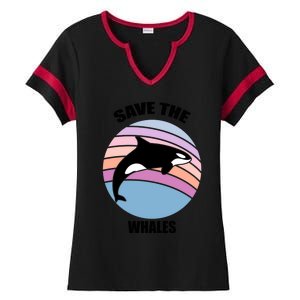 Save The Whales Gift Ladies Halftime Notch Neck Tee