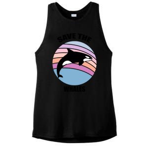 Save The Whales Gift Ladies PosiCharge Tri-Blend Wicking Tank