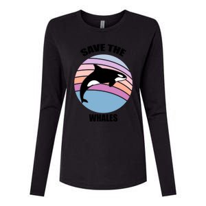 Save The Whales Gift Womens Cotton Relaxed Long Sleeve T-Shirt