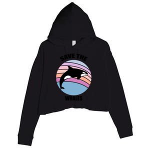 Save The Whales Gift Crop Fleece Hoodie