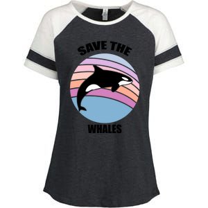 Save The Whales Gift Enza Ladies Jersey Colorblock Tee