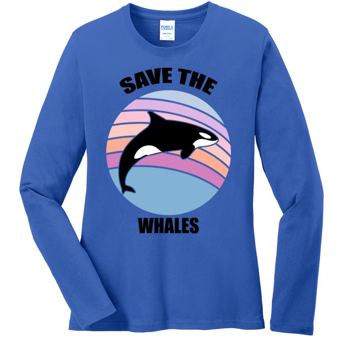 Save The Whales Gift Ladies Long Sleeve Shirt