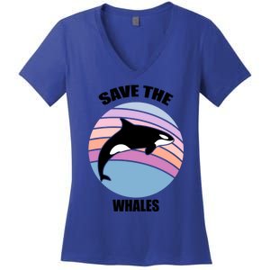 Save The Whales Gift Women's V-Neck T-Shirt