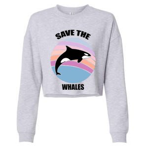 Save The Whales Gift Cropped Pullover Crew