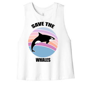 Save The Whales Gift Women's Racerback Cropped Tank