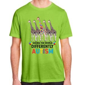 Seeing The World Differently Autism Awareness Giraffe Gift Adult ChromaSoft Performance T-Shirt