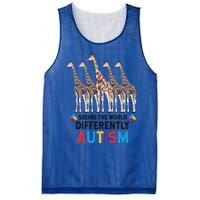 Seeing The World Differently Autism Awareness Giraffe Gift Mesh Reversible Basketball Jersey Tank