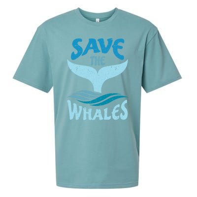 Save The Whales Vintage Retro Gift Sueded Cloud Jersey T-Shirt