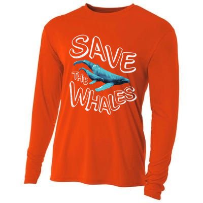 Save The Whales Retro 80s Gift Cooling Performance Long Sleeve Crew