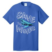 Save The Whales Retro 80s Gift Tall T-Shirt