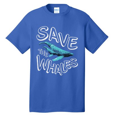 Save The Whales Retro 80s Gift Tall T-Shirt