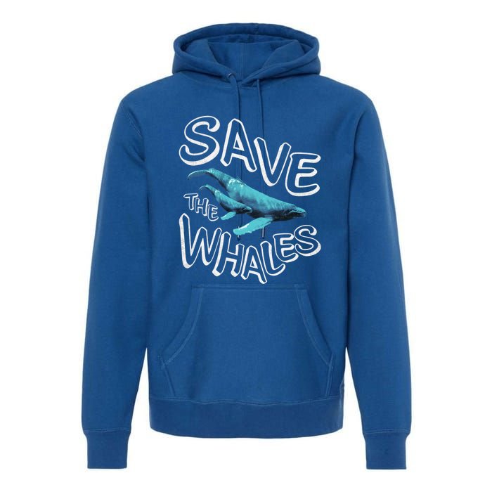 Save The Whales Retro 80s Gift Premium Hoodie