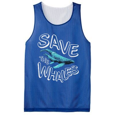 Save The Whales Retro 80s Gift Mesh Reversible Basketball Jersey Tank