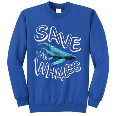 Save The Whales Retro 80s Gift Tall Sweatshirt