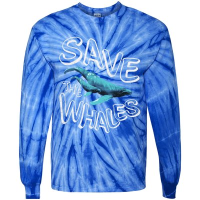 Save The Whales Retro 80s Gift Tie-Dye Long Sleeve Shirt