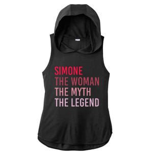 Simone The Woman Myth Legend Personalized Name Birthday Gift Ladies PosiCharge Tri-Blend Wicking Draft Hoodie Tank