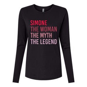 Simone The Woman Myth Legend Personalized Name Birthday Gift Womens Cotton Relaxed Long Sleeve T-Shirt