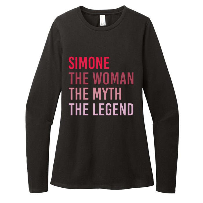 Simone The Woman Myth Legend Personalized Name Birthday Gift Womens CVC Long Sleeve Shirt