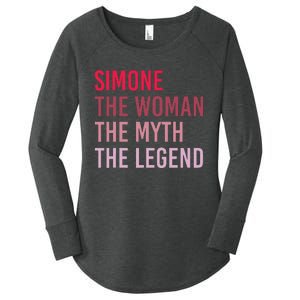 Simone The Woman Myth Legend Personalized Name Birthday Gift Women's Perfect Tri Tunic Long Sleeve Shirt