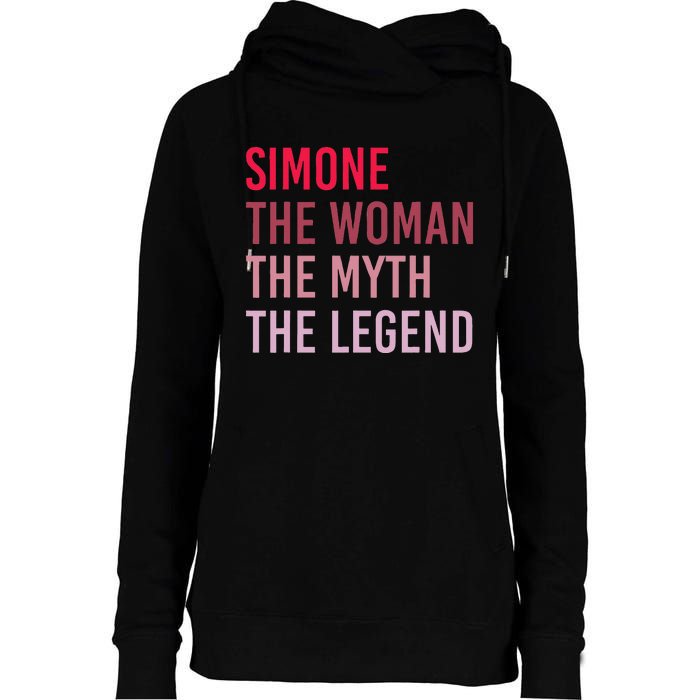 Simone The Woman Myth Legend Personalized Name Birthday Gift Womens Funnel Neck Pullover Hood