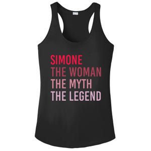 Simone The Woman Myth Legend Personalized Name Birthday Gift Ladies PosiCharge Competitor Racerback Tank